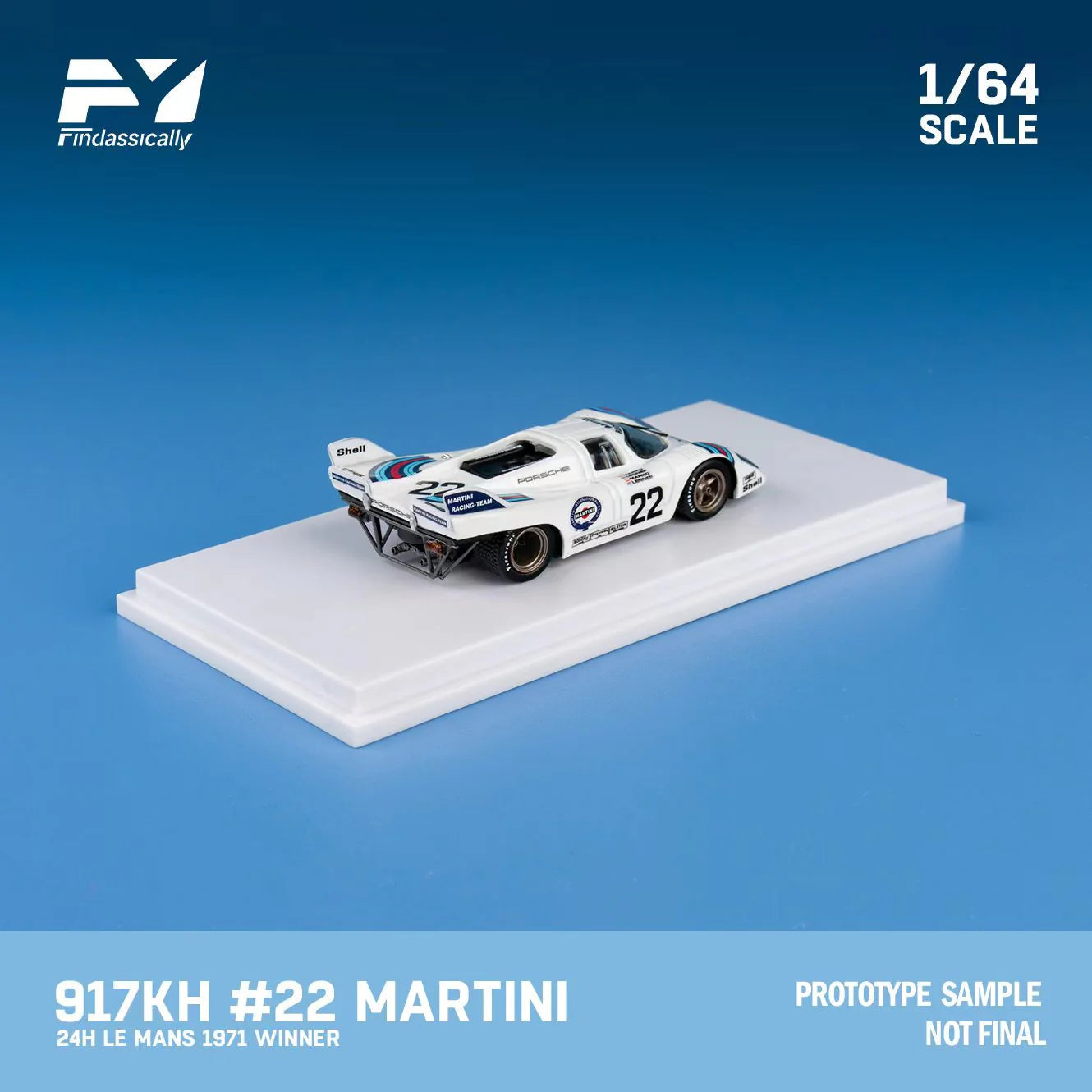 FinClassically 1:64 Porsche 917 KH #22 White Martini - AUSSIE diecast