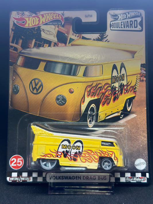 Hot Wheels Premium Boulevard #25 Volkswagen Drag Bus Moon Eyes Yellow