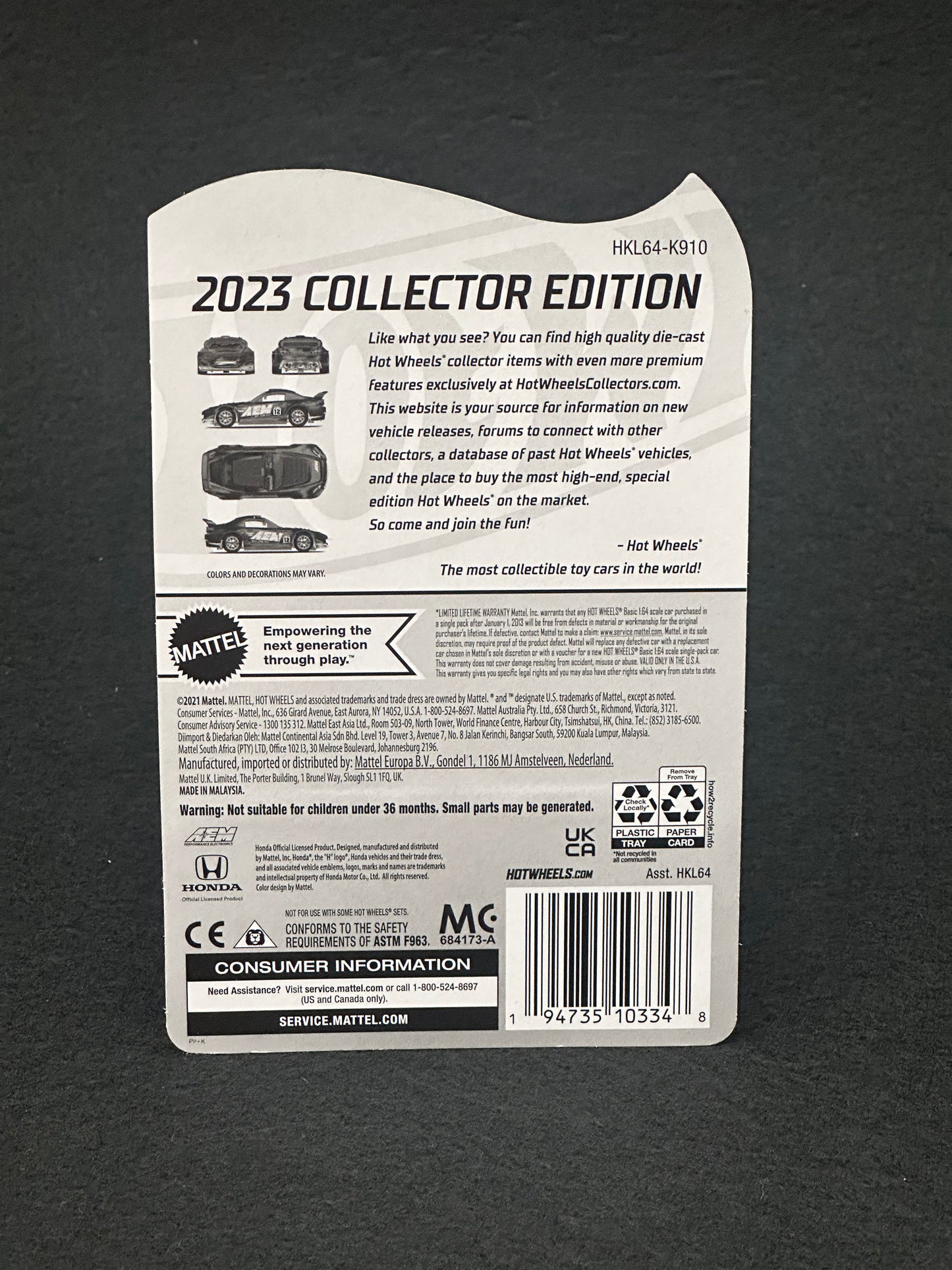 Hot Wheels 2023 Legends Tour Honda S2000 - AUSSIE diecast