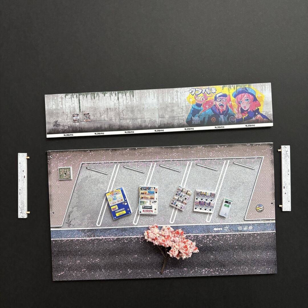 Mr Dioramas Japan Sakura Car Park 1:64 Diorama Scene - AUSSIE diecast