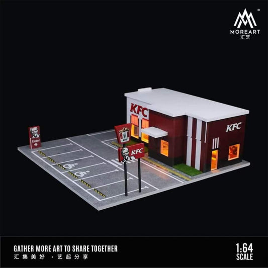 MOREART KFC Restaurant Parking Lot Scene 1:64 Diorama with LED Lighting - AUSSIE diecast