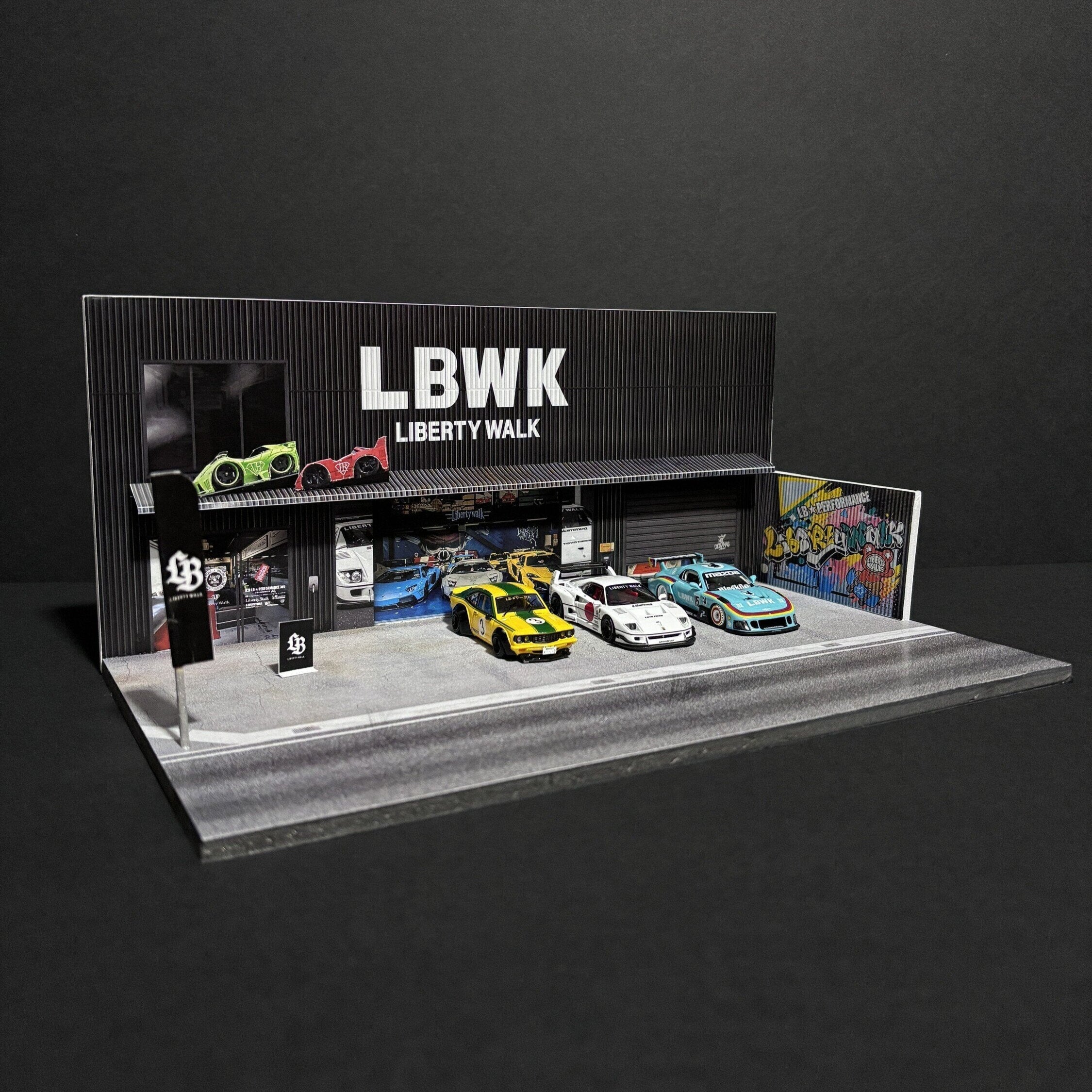 Mr Dioramas LBWK Liberty Walk Garage 1:64 Diorama Scene – AUSSIE diecast