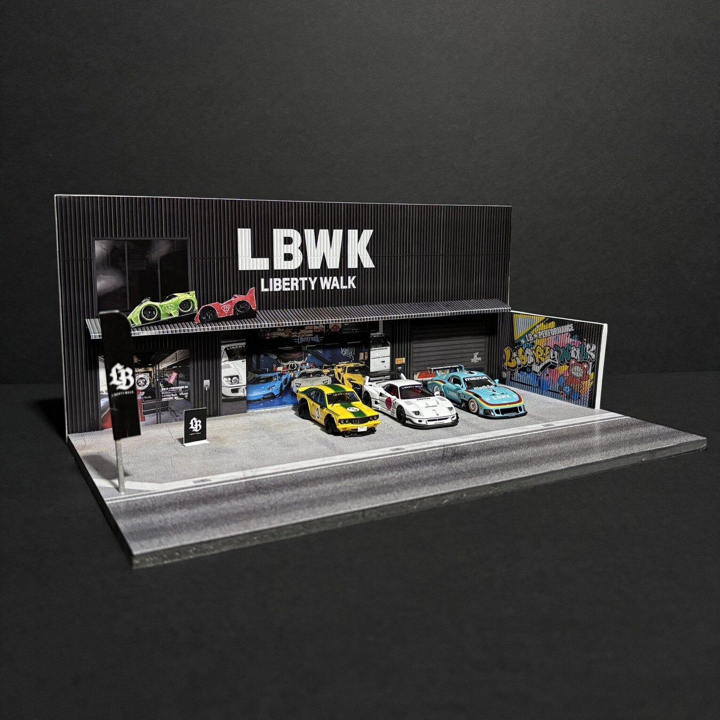 Mr Dioramas LBWK Liberty Walk Garage 1:64 Diorama Scene - AUSSIE diecast