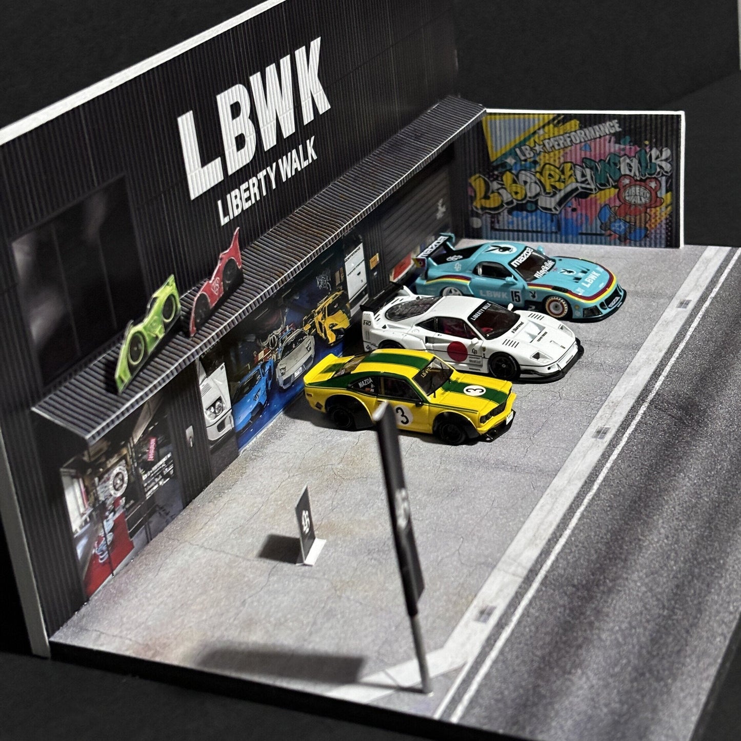 Mr Dioramas LBWK Liberty Walk Garage 1:64 Diorama Scene - AUSSIE diecast