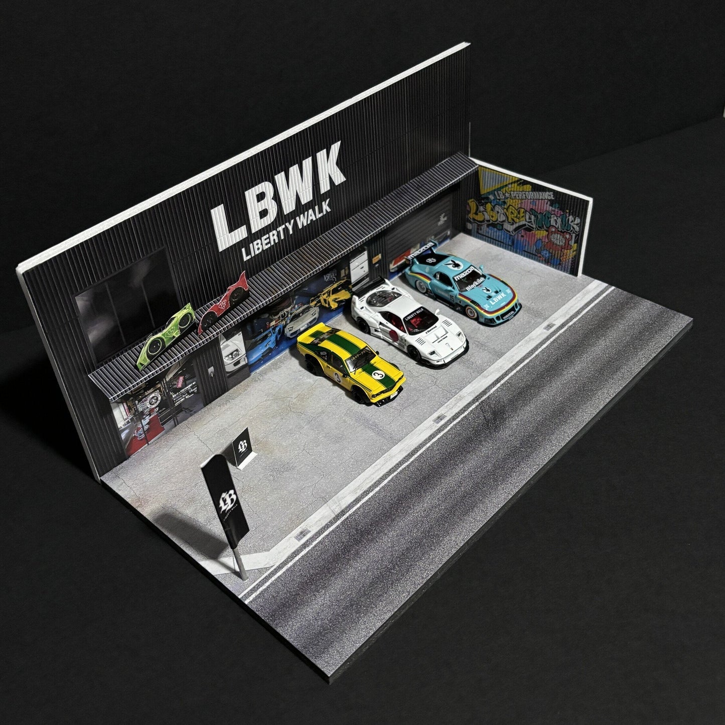 Mr Dioramas LBWK Liberty Walk Garage 1:64 Diorama Scene - AUSSIE diecast