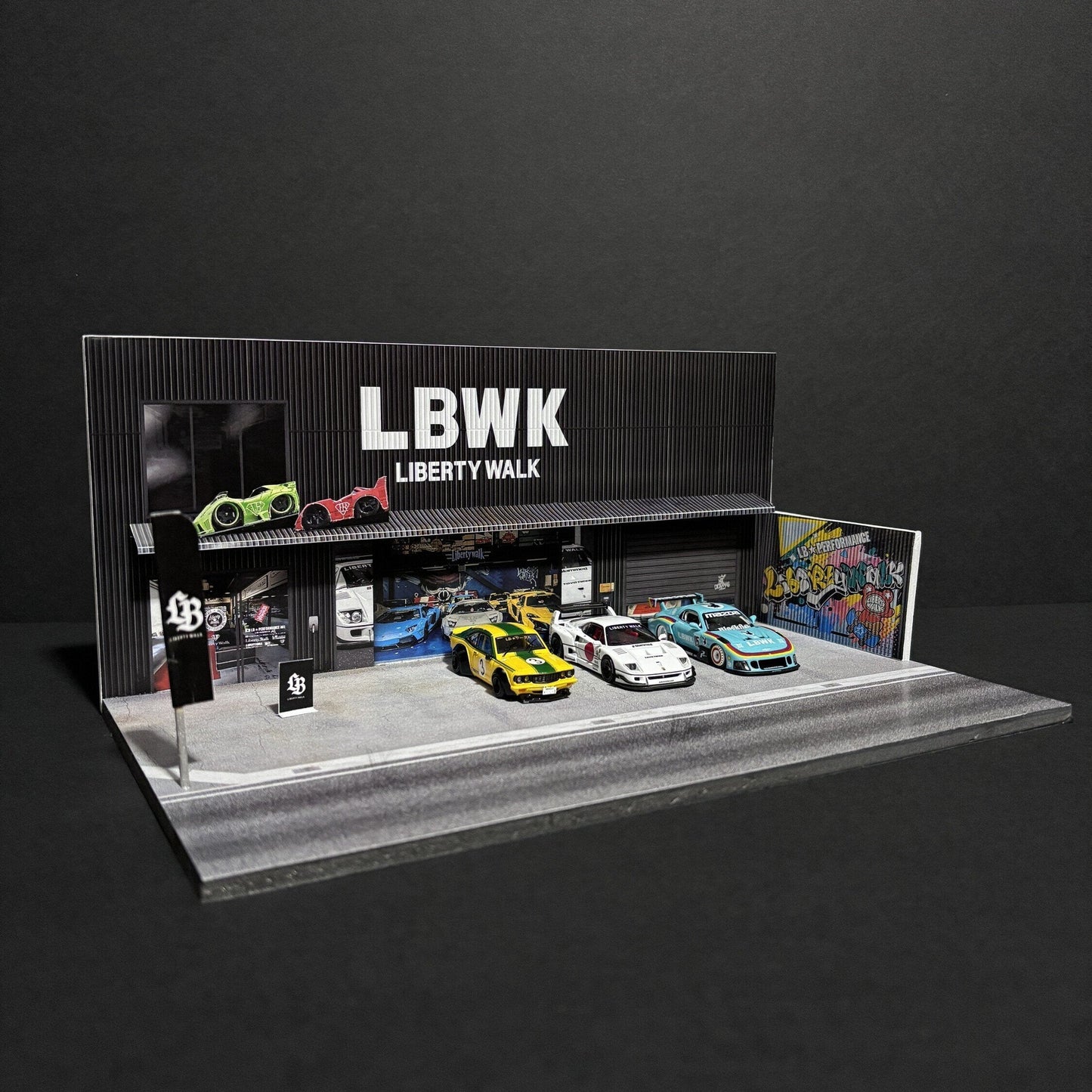 Mr Dioramas LBWK Liberty Walk Garage 1:64 Diorama Scene - AUSSIE diecast