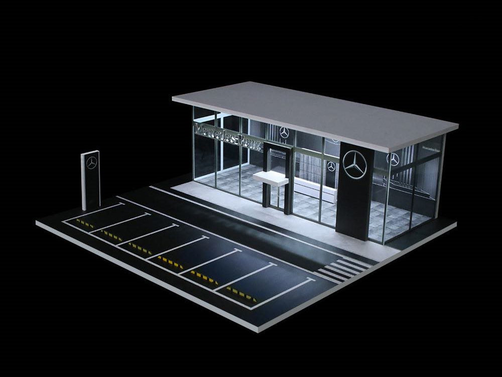 MOREART Mercedes Benz Showroom 1:64 Diorama with LED Lighting - AUSSIE diecast