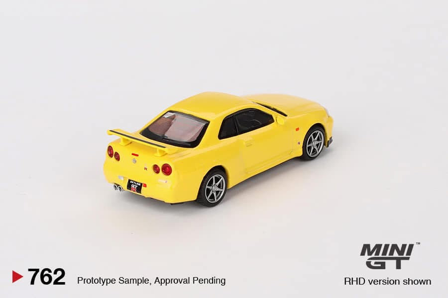Mini GT Nissan Skyline GTR R34 V-Spec Yellow 762 - AUSSIE diecast
