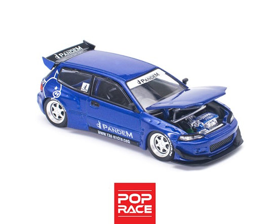 POP RACE PANDEM CIVIC EG6 v1.5 METALLIC BLUE - AUSSIE diecast