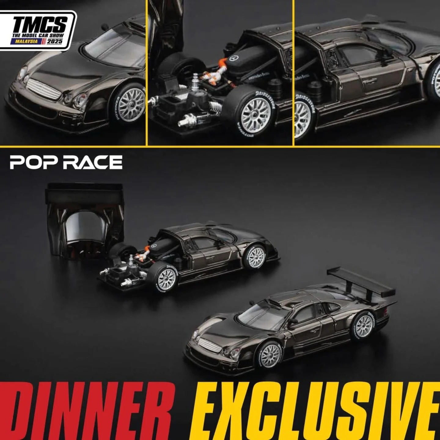 Pop Race 1:64 Mercedes-Benz CLK GTR TMCS 2025 Dinner Car