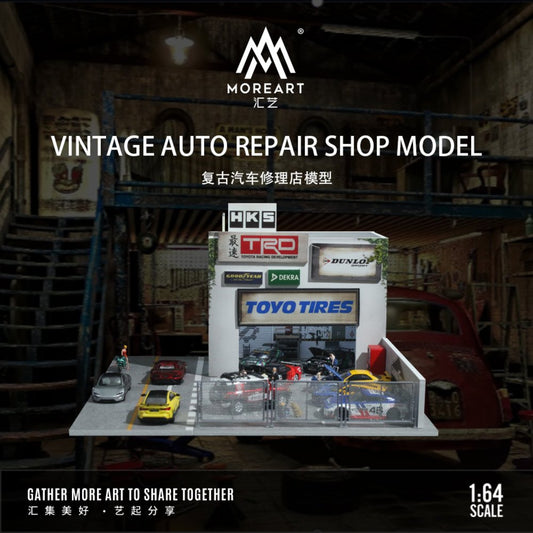 *PREORDER* MOREART Vintage Auto Repair Shop 1:64 Diorama with LED Lighting - AUSSIE diecast