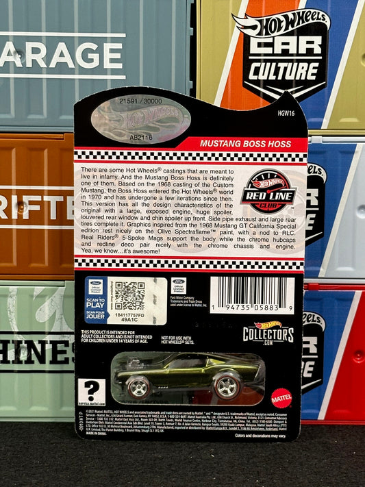 Hot Wheels RLC Exclusive Mustang Boss Hoss - AUSSIE diecast