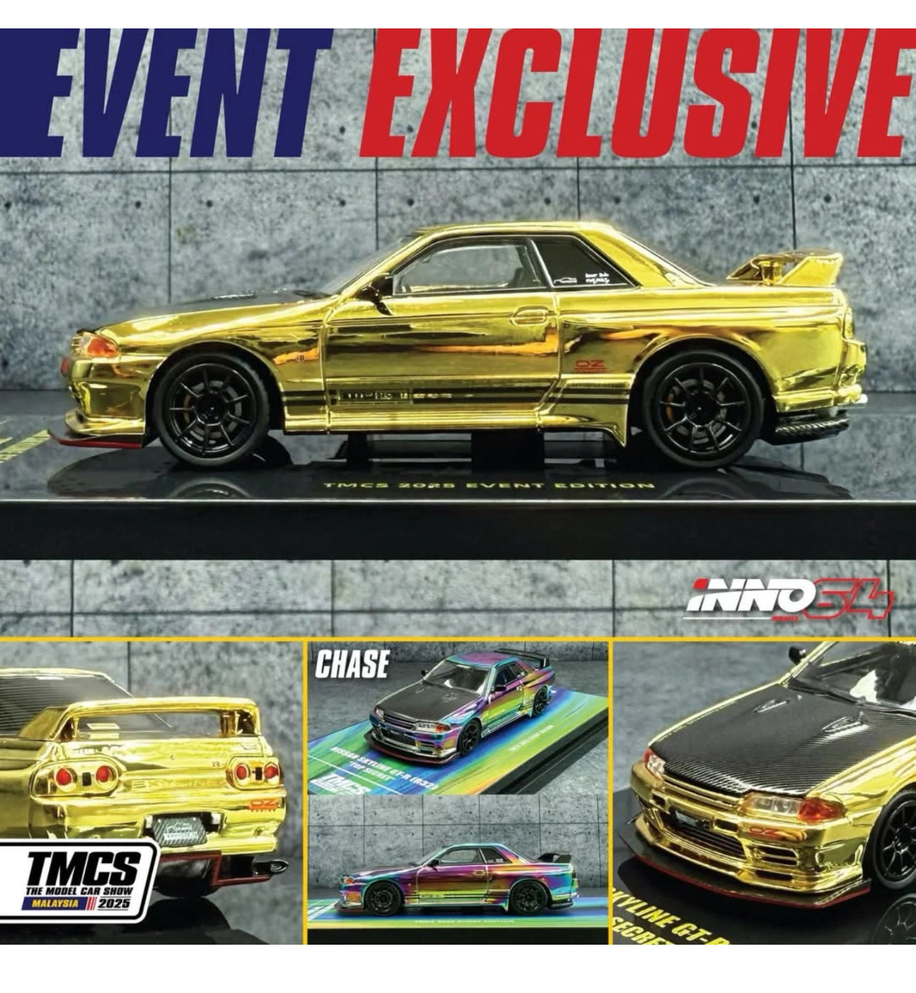 2025 TMCS INNO64 Nissan Skyline R32 Top Secret Gold 2025 The Model Car ...