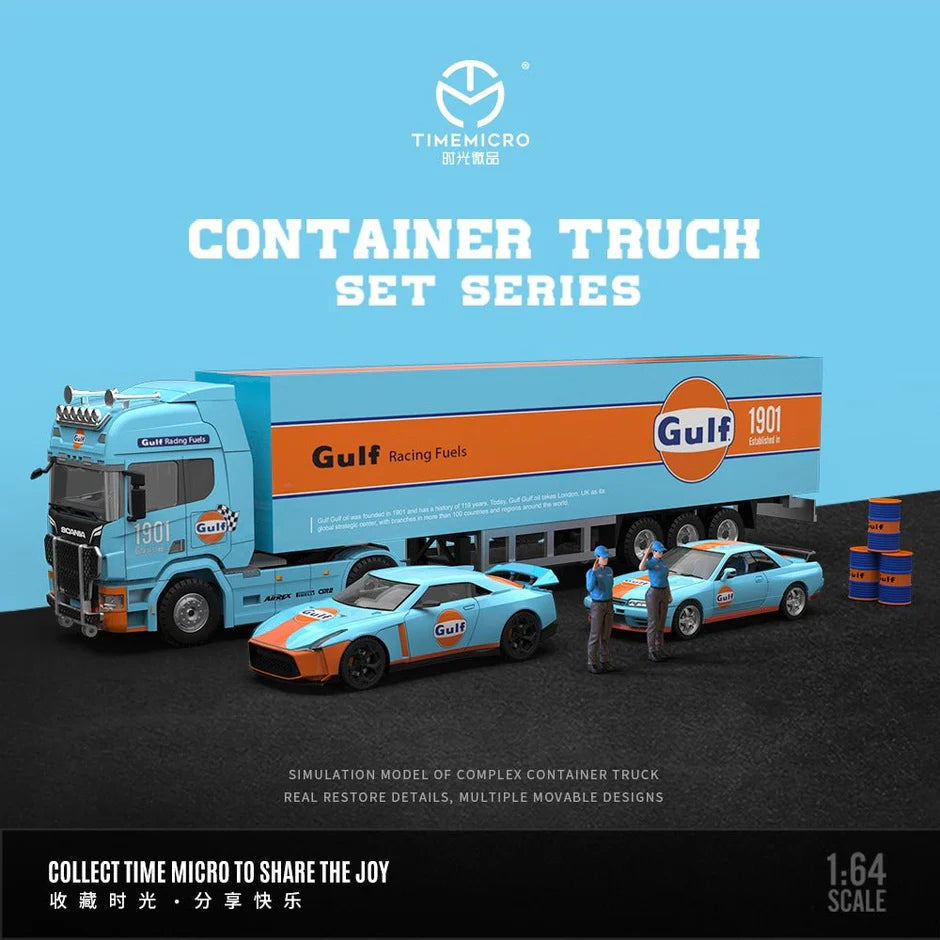 TIME MICRO 1:64 Gulf R50, R32, and Scania Container Truck Set Aussie diecast