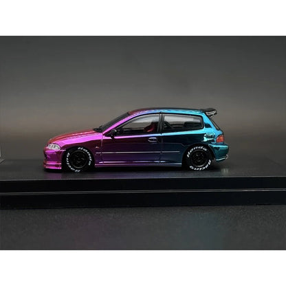 Street Weapon 1:64 EG6 Civic Electroplated Chameleon Pink Purple Blue