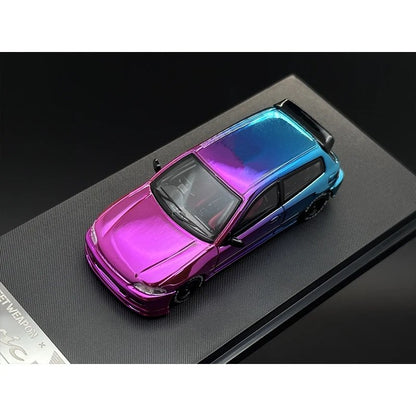 Street Weapon 1:64 EG6 Civic Electroplated Chameleon Pink Purple Blue