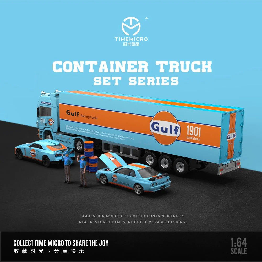 TIME MICRO 1:64 Gulf R50, R32, and Scania Container Truck Set Aussie diecast
