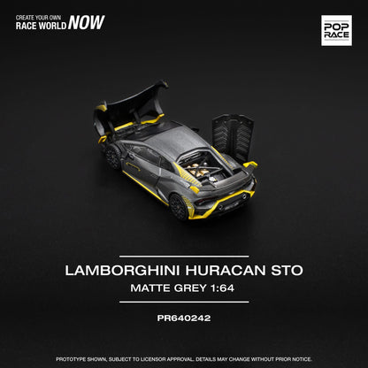 POP RACE Lamborghini Huracan STO Matte Grey - AUSSIE diecast