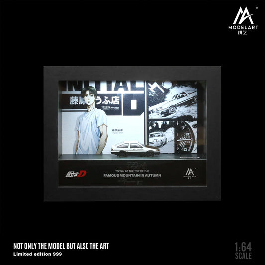 MOREART X Modelart Initial D Ae86 or RX-7 1:64 Framed Diorama with LED light