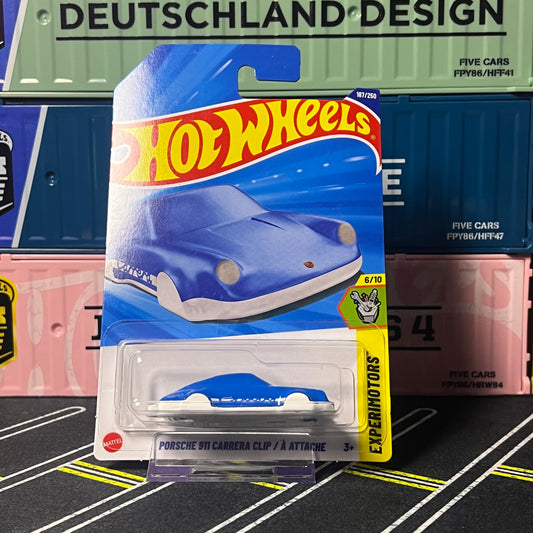 Hot Wheels 2025 Mainline Porsche 911 Carrera Clip 187/250 Blue Long Card - AUSSIE diecast 