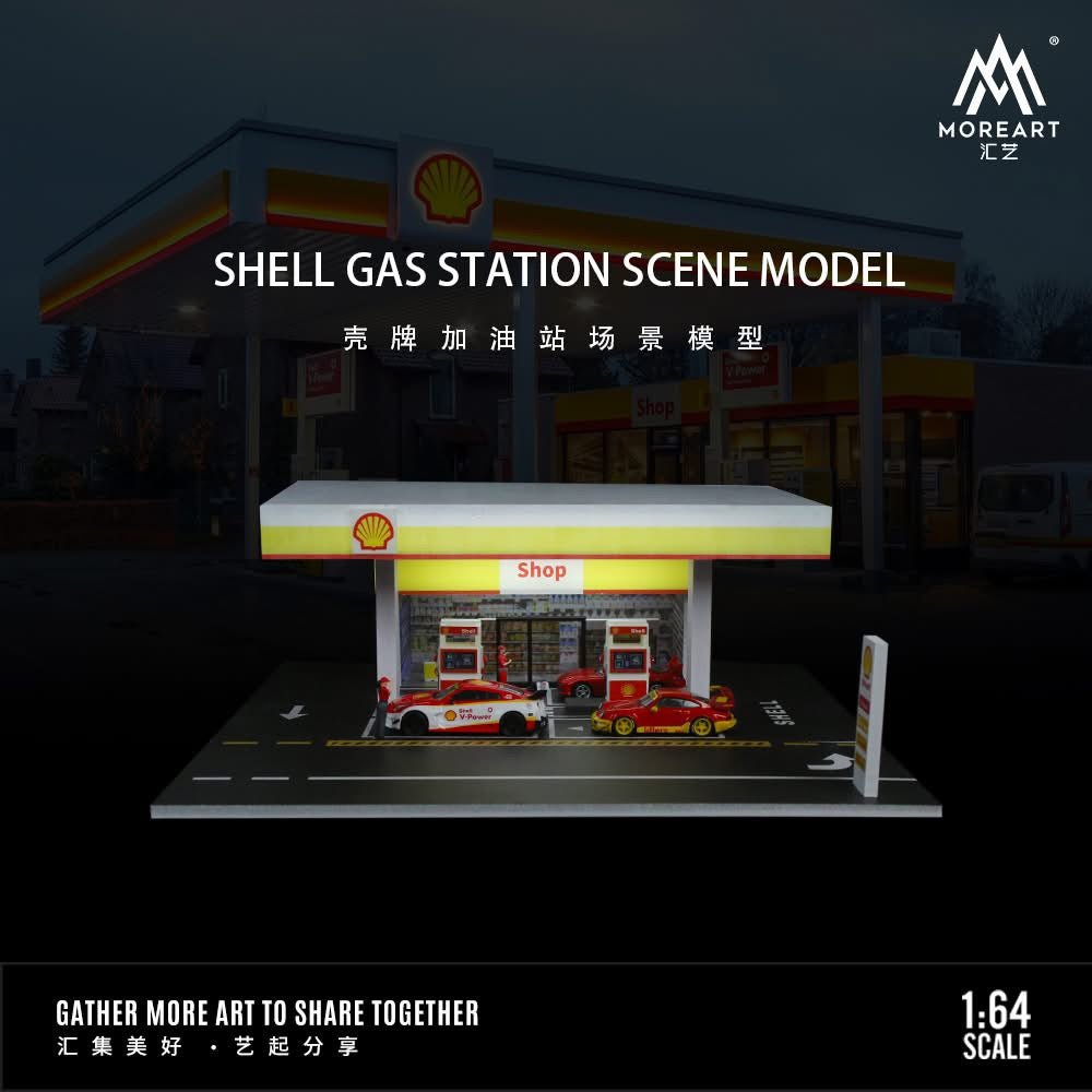 MOREART 1:64 Shell Gas Station Scene Diorama with LED Lighting – AUSSIE ...