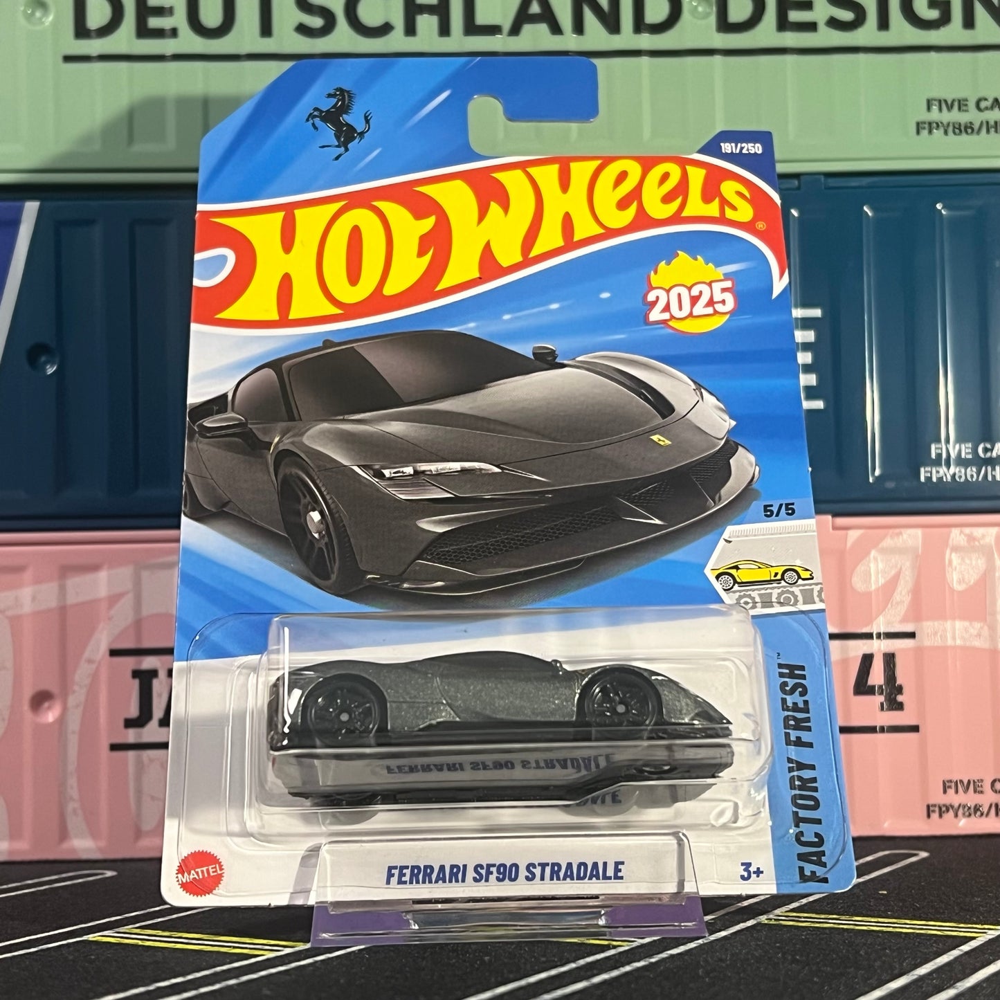 Hot Wheels 2025 Mainline Ferrari SF90 Stradale 191/250 Silver Long Card - AUSSIE diecast