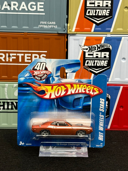 Hot Wheels 90's '70 Dodge Challenger HEMI Mainline Orange Short Card