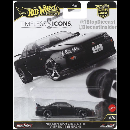Hot Wheels 2025 Car Culture Timeless Icons 0/5 Nissan Skyline GT-R V-Spec II BNR34 CHASE  FPY86-961N - AUSSIE diecast
