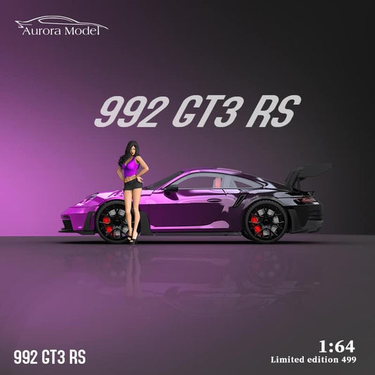 *PREORDER* Aurora Model 1:64 Porsche 992 GT3 RS Purple to Black