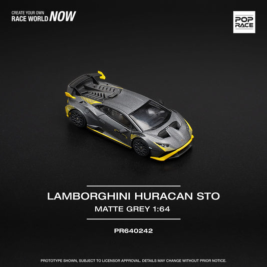 POP RACE Lamborghini Huracan STO Matte Grey - AUSSIE diecast