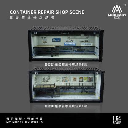 MOREART Container Repair Shop Scene B or C 1:64 Diorama with LED Lighting 400207 400208 - AUSSIE diecast