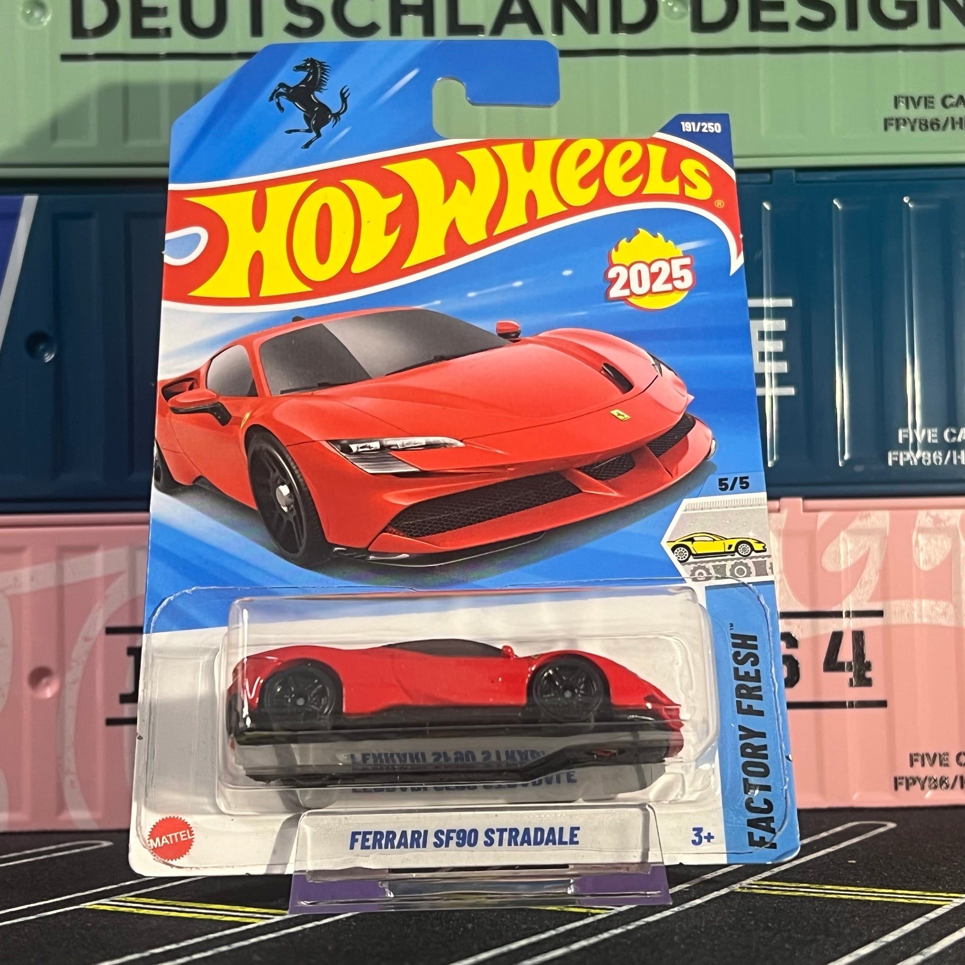 Hot Wheels 2025 Mainline Ferrari SF90 Stradale 191/250 Red Long Card - AUSSIE diecast