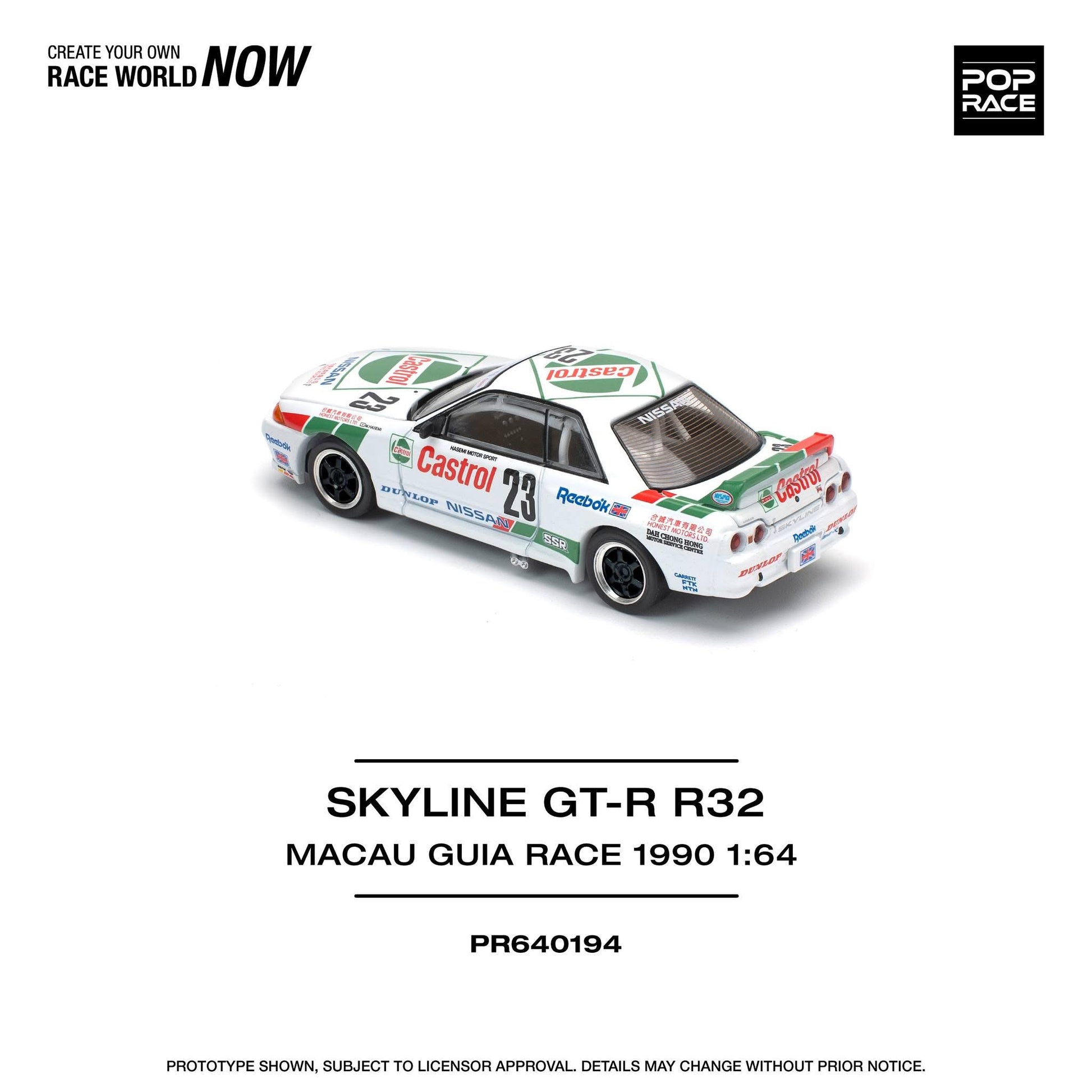 POP RACE Nissan Skyline GT-R R32 Macau Guia Race 1990 Winner - AUSSIE diecast