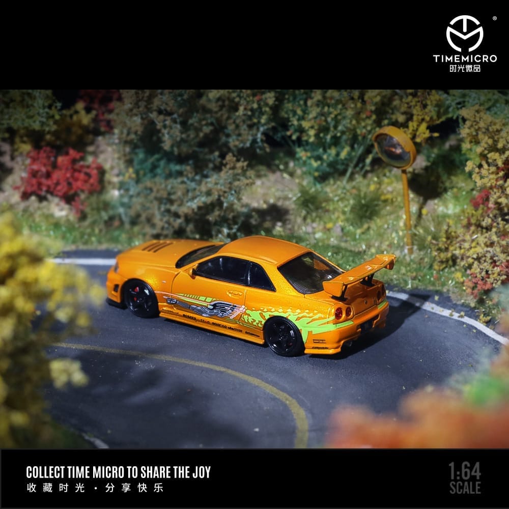 TIME MICRO 1:64 Nissan Skyline R34 GT-R Nismo Z-Tune FNF Red or FNF Orange