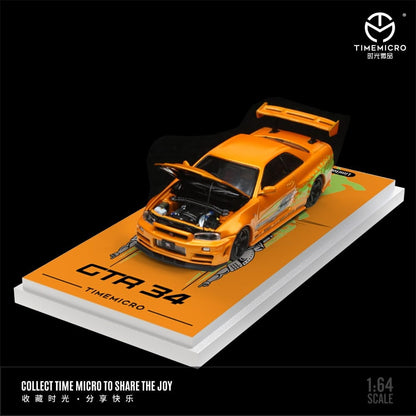 TIME MICRO 1:64 Nissan Skyline R34 GT-R Nismo Z-Tune FNF Red or FNF Orange