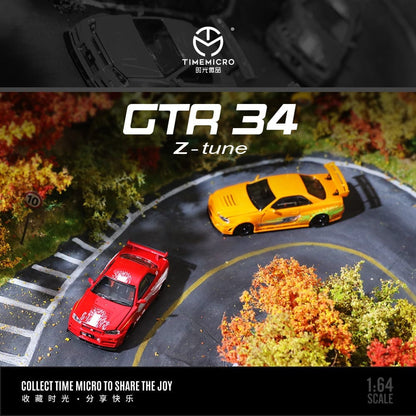 TIME MICRO 1:64 Nissan Skyline R34 GT-R Nismo Z-Tune FNF Red or FNF Orange
