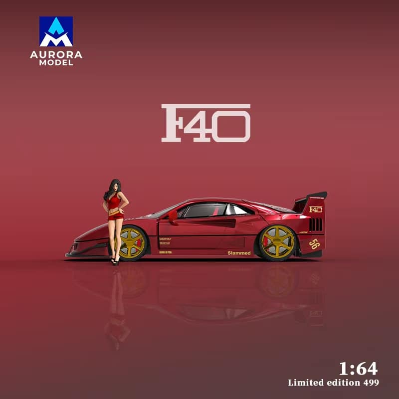Aurora Model 1:64 Ferrari F40 Metallic Red or Yellow Lightning Livery Aussie diecast