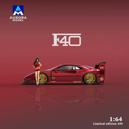 Aurora Model 1:64 Ferrari F40 Metallic Red or Yellow Lightning Livery Aussie diecast