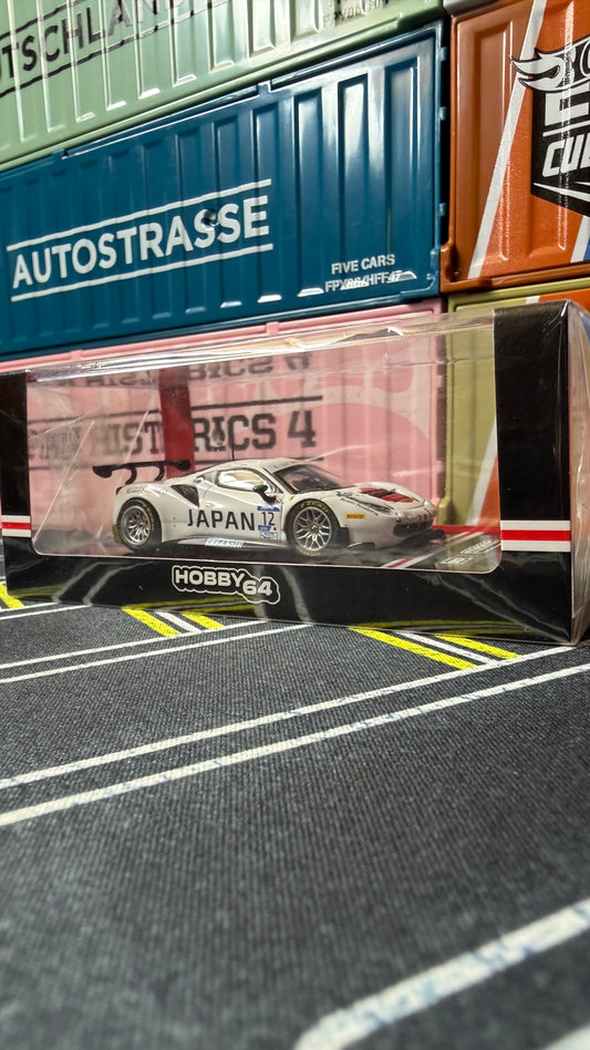 Tarmac Works X Hobby64 1/64  Ferrari 488 GT3 FIA GT Nations Cup 2018 T. Kondo  K. Seto – Japan Exclusive