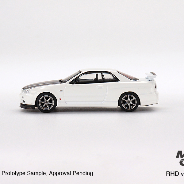 Mini GT 1:64 Nissan Skyline GT-R R34 V-Spec N1 #501 White Carbon Fibre - AUSSIE diecast