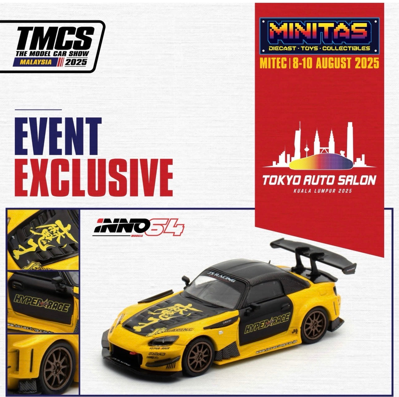 INNO64 x J’s Racing x Hyper Race Motorsport Honda S2000 2025 Tokyo Auto Salon TASKL