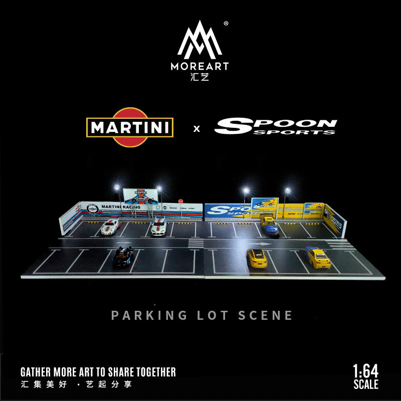 MOREART B-Spoon Car Park Scene 1:64 Diorama with LED Lighting