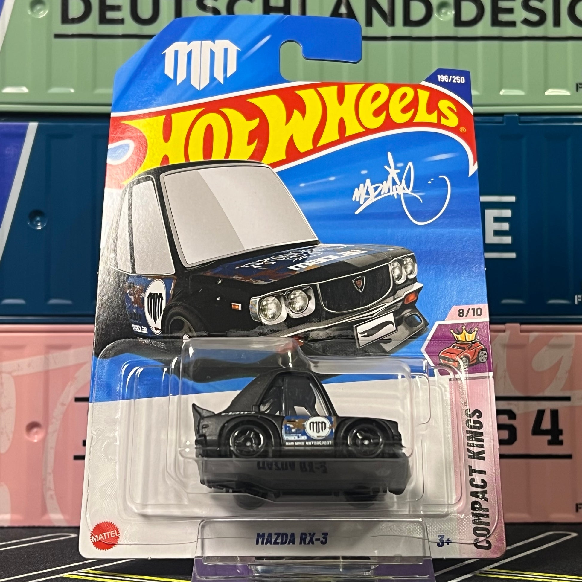 Hot Wheels 2025 Mainline Mazda RX-3 (Mad Mike) #196 Long Card - AUSSIE diecast