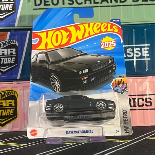 Hot Wheels 2025 Mainline Maserati Shamal 58/250 Black Long Card - AUSSIE diecast