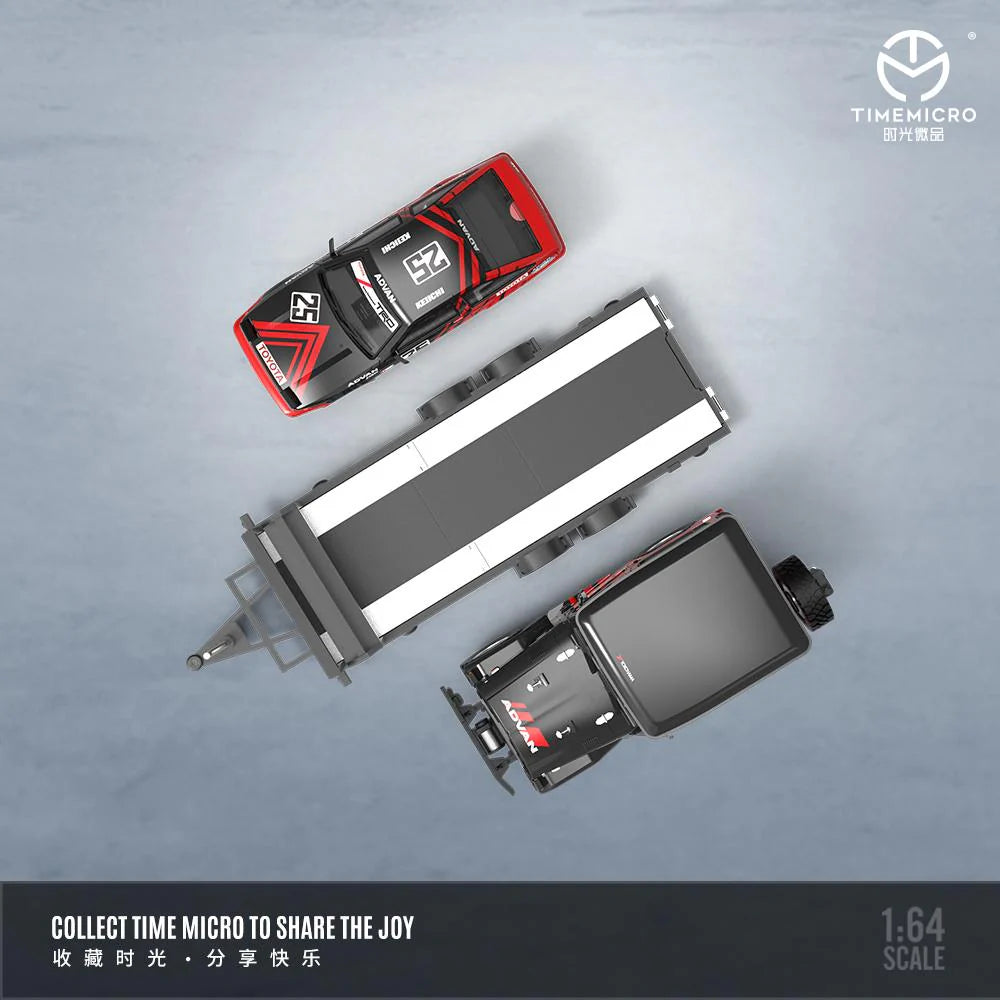 TIME MICRO 1:64 Toyota FJ40 & AE86 with Trailer Set Advan