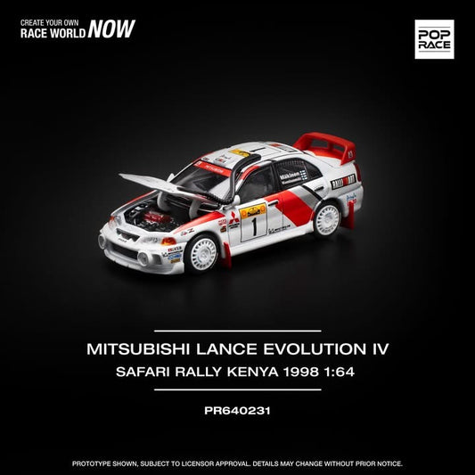 POP RACE Mitsubishi Lancer Evolution IV Safari Rally Kenya 1998 - AUSSIE diecast