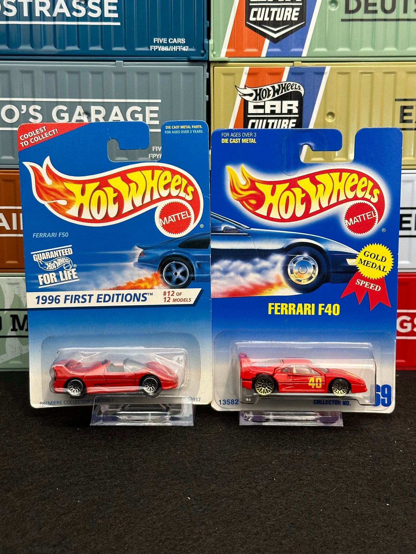 Hot Wheels 1995 Ferrari F40 & F50 Mainline (Set of 2) Red