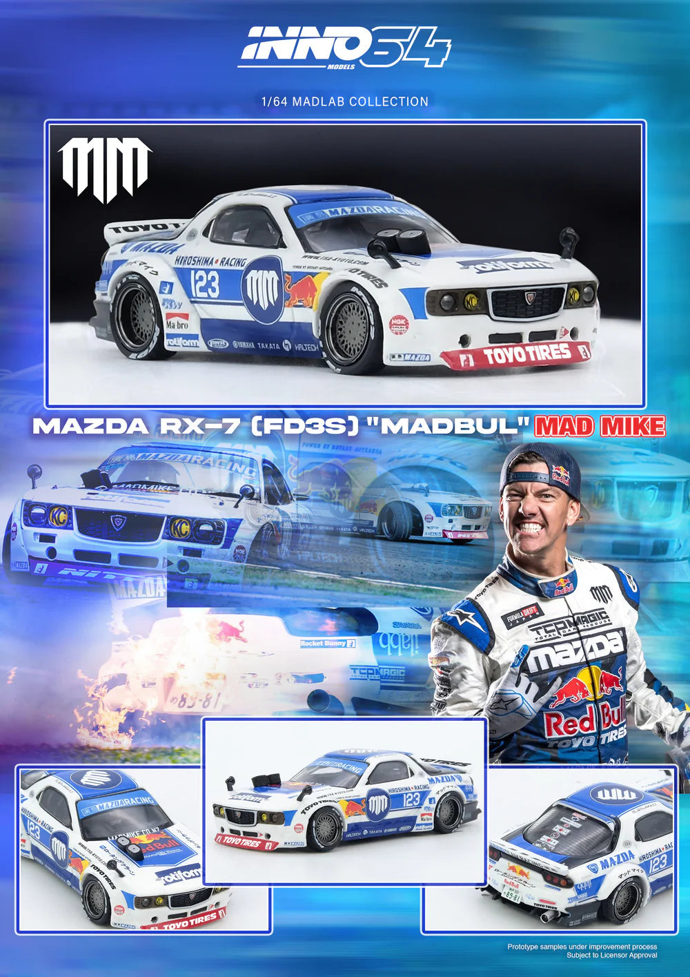 INNO64 Mazda RX-7(FD3S) Pandem Rocket Bunny "MADBULL GEN 7.3" Aussie diecast