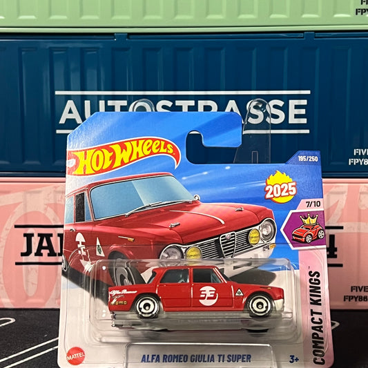 Hot Wheels 2025 Mainline Alfa Romeo Giulia TI Super 195/250 Red Short Card - AUSSIE diecast