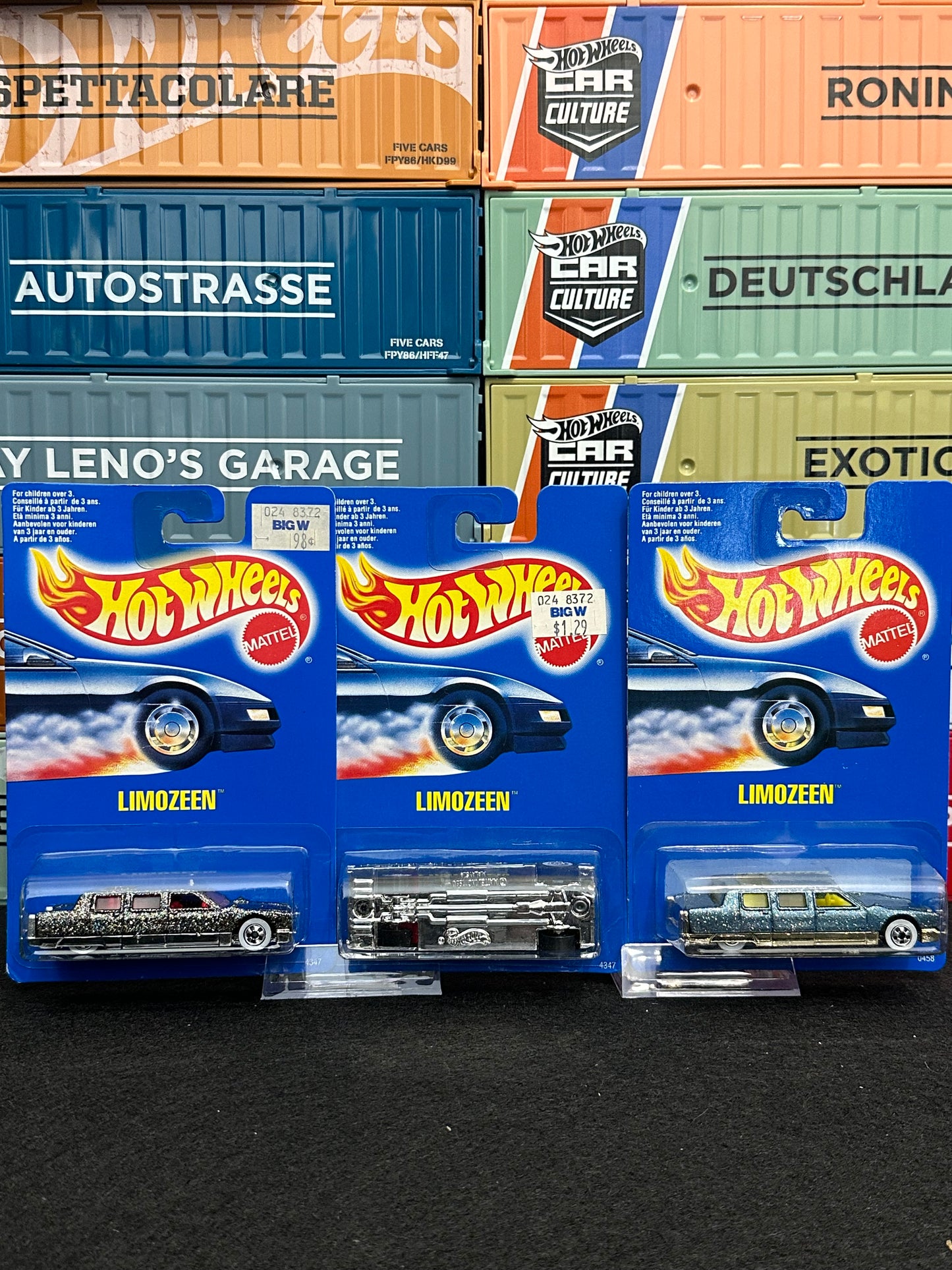 Hot Wheels 1992/94 Limozeen Mainline (Set of 3 Variations) Blue/Black